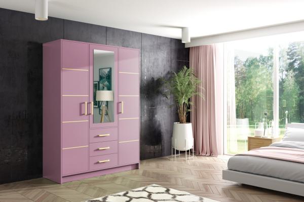 ALTDECOR Drehtürenschrank BALA (Kleiderschrank Drehtürenschränke mit Spiegel und Schubladen)