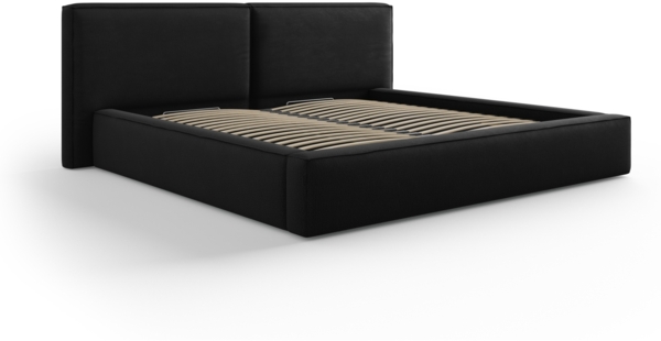 Micadoni Bett Jodie Strukturierter Stoff Schwarz 200x200