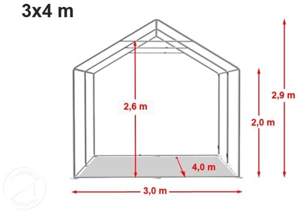 Stabiles Lagerzelt 3x4 m Unterstand mit Bodenrahmen und Dachverstärkung PVC Plane 800 N dunkelgrün 100% wasserdicht Zelthalle Weidezelt Bild 10
