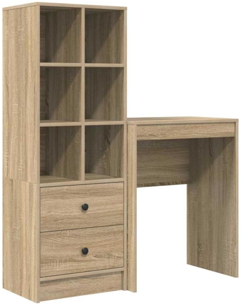 vidaXL Schreibtisch mit Stauraum 2 pcs Sonoma-Eiche Holzwerkstoff 3337299