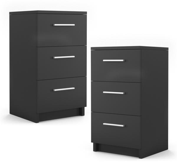 Nachttisch Schwarz 2er Set Vicco