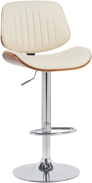 CLP Barhocker Clawson Kunstlederbezug Bugholz höhenverstellbar und drehbar,walnuss/creme chrom