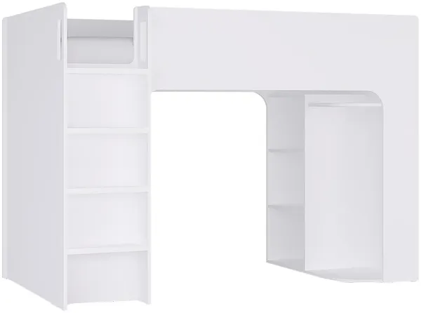 Vente-unique - COLUMI Bett Holz, Platte Weiß - B 110 cm x H 140 cm x L 200 cm