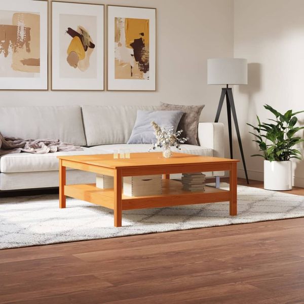 vidaXL Couchtisch Wachsbraun 100x100x40 cm Massivholz Kiefer 844470