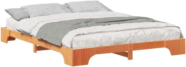vidaXL Bettrahmen Braun 160 x 220 cm Massives Kiefernholz 872925 Bild 2