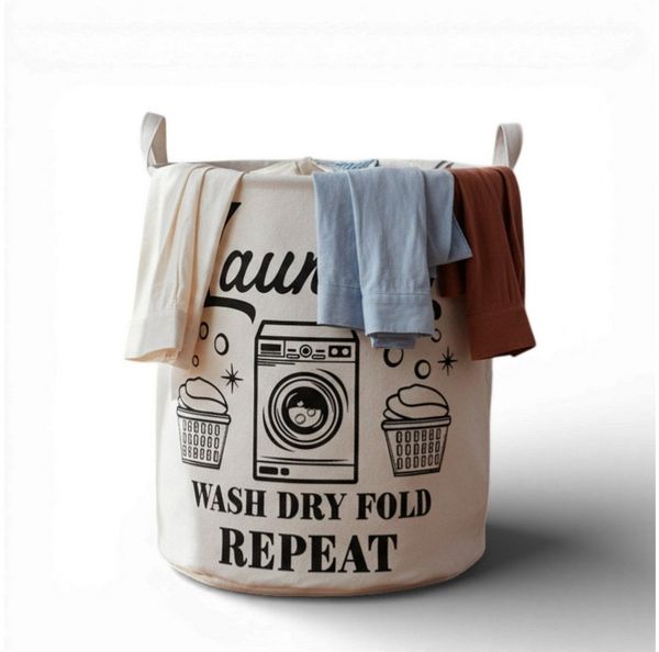 LS-LebenStil Wäschekorb Wäschesack Canvas Laundry Wash 50cm Faltbar Wäschesammler (Vintage 62L Faltbar Wäschetruhe Wäschebox Wäschesammler, 1 St, Wäschesortierer Aufbewahrungsbox für Kleidung Handtücher Spielzeug)
