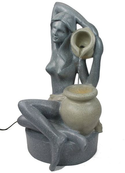Arnusa Gartenbrunnen Springbrunnen 60 cm BK861 mit LED Beleuchtung Zimmerbrunnen, für den Innen- und Außenbereich Wasserspiel Bild 3