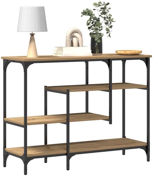 Konsolentisch, Beistelltisch, Konsole mit Regal Artisan-Eiche 100 x 35 x 75 cm Bild 3