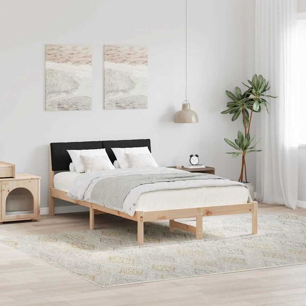 vidaXL Bettgestell Braun und Schwarz 120 x 190 cm Massivholz Kiefer 878556