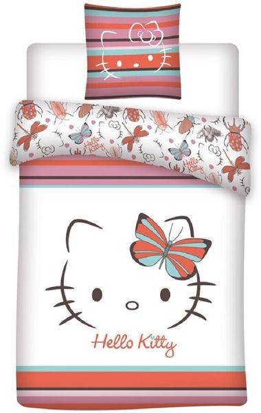 Hello Kitty Bettwäsche Set 140 × 200 cm mit Kissenbezug 65x65 cm