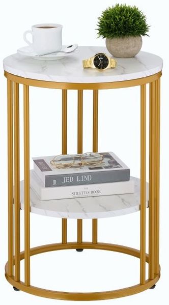 Relaxdays Beistelltisch in Marmoroptik