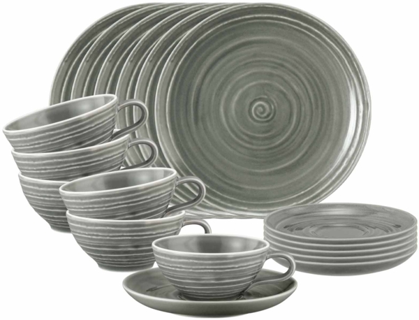 Seltmann Weiden Terra Teeservice 18-teilig - Perlgrau