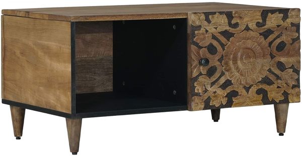 vidaXL Couchtisch Braun 80 x 50 x 40 cm Massivholz Mango 4018336