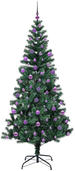 vidaXL Künstlicher vorbeleuchteter Weihnachtsbaum Grün 210 cm 3396781 Bild 3