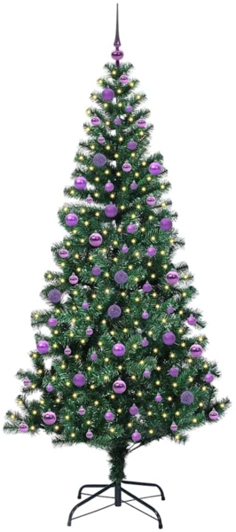 vidaXL Künstlicher vorbeleuchteter Weihnachtsbaum Grün 210 cm 3396781 Bild 2
