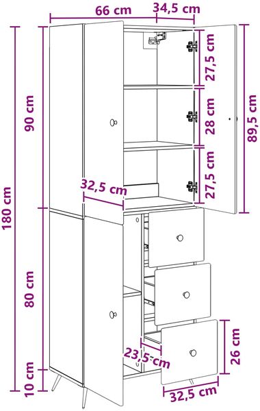 vidaXL Schrankset 2 pcs Sonoma-Eiche Holzwerkstoff 3416900 Bild 8