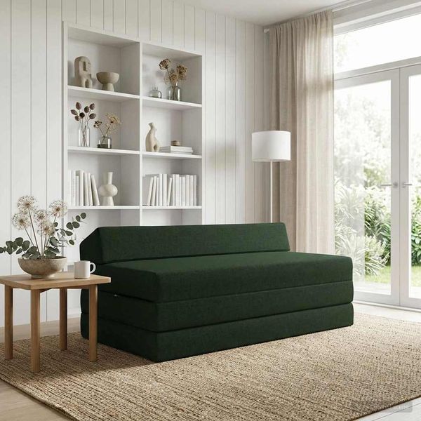 vidaXL Klappsofa Bett Dunkelgrün 120 x 60 x 49 cm Stoff 900037