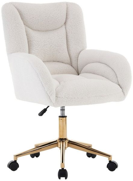 REDOM Stuhl Höhenverstellbarer Drehstuhl (ergonomischer Komfort & weichem Voll-Samt, 1 St), mit goldenen Beinen
