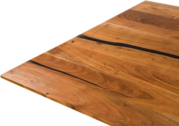 Esstisch Akazie 220x100x74 natur lackiert / Epoxid schwarz, Kreuzgestell anthrazit matt EPOXY Bild 5