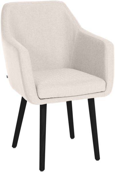 CLP Besucherstuhl Utrecht Stoff mit robustem Holzgestell,creme schwarz