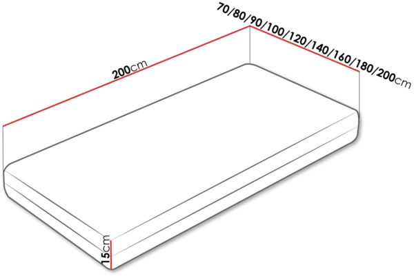 Komfortschaummatratze Kronos 15, 120x200 cm Bild 2