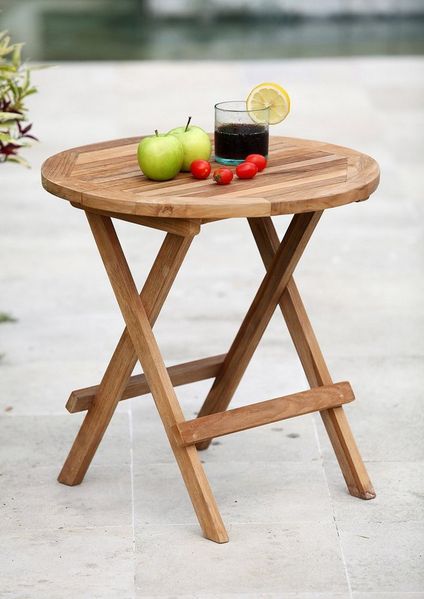 More2Home Beistelltisch PICNIC-1, Teak massiv, klappbar