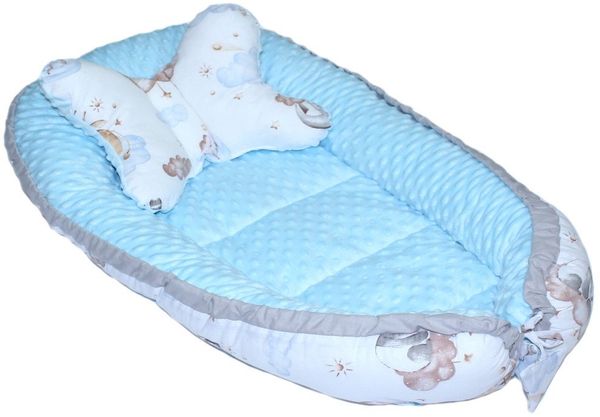 Primawela Bettnestchen Baby MINKY Nestchen Kokon Kuschelnest Kissen Decke Schmetterlingkissen