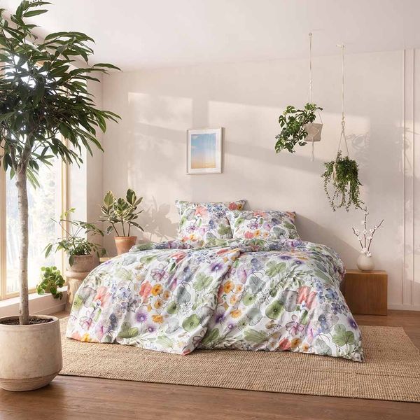 Estella Bio Mako Satin Bettwäsche 135x200 Jana Blütenmeer Sommer 3421-985