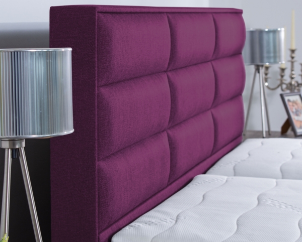 Meisterbetten Boxspringbett Pino 120x200 in WT-Brombeere, Matratzenbezug Nano, Ergoflex-Topper Bild 5