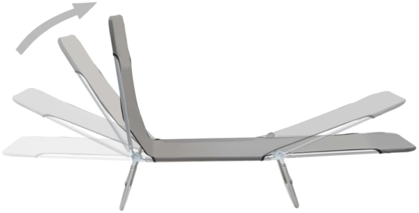 vidaXL Klappliegen 2 Stk. Stahl und Stoff Grau 44302