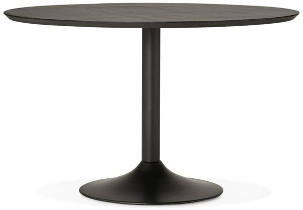 Kadima Design Esszimmertisch, Holzplatte, Metallgestell, Rund, Ø120 cm, Schwarz