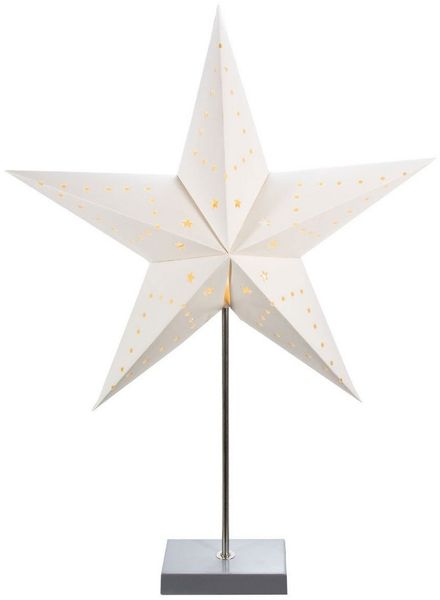 Spetebo LED Dekolicht LED Sternenlampe 45cm mit 10 warmweißen LED, 2, LED, warmweiß, Weihnachtsstern Tischlampe mit Metallfuß 60 cm