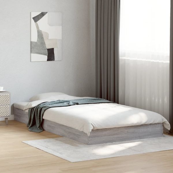 vidaXL Bettgestell Grau Sonoma 100x200 cm Holzwerkstoff 842061