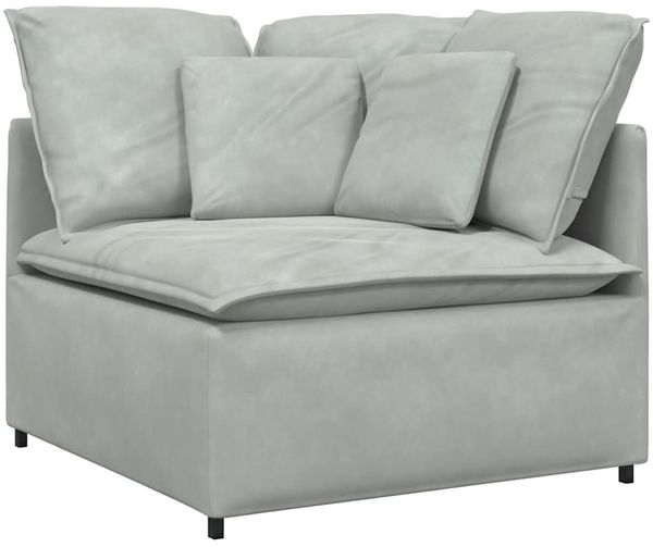 vidaXL Modulares Sofa mit Kissen Samt Hellgrau 3321337 Bild 3