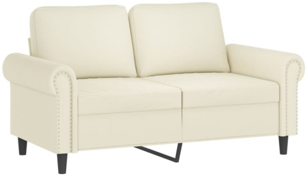 vidaXL 2-Sitzer-Sofa mit Zierkissen Creme 120 cm Samt 3200943 Bild 4