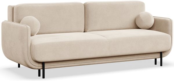 Selsey 'Ovals' 3-Sitzer Schlafsofa mit Samt, Hellbeige