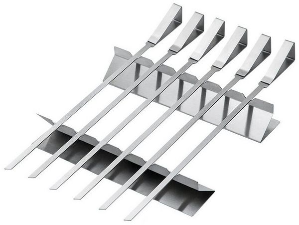 Michelino 8-tlg. Schaschlikspieße Set Grillspieße Edelstahl Spießlänge: 39cm