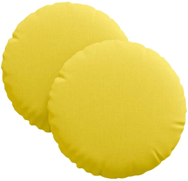 vidaXL Sitzkissen 2 pcs Helles Gelb Ø30 x 13 cm Stoff 42014092