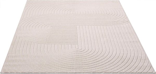 my home Teppich Lorent, rechteckig, Höhe: 5 mm, Kurzflor, Uni Farben, Hoch-Tief-Effekt, Scandi-Look, Outdoor geeignet Bild 5