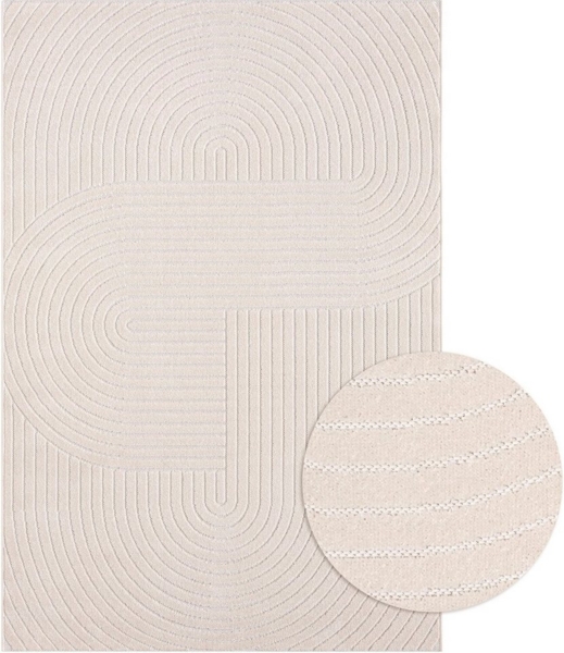 my home Teppich Lorent, rechteckig, Höhe: 5 mm, Kurzflor, Uni Farben, Hoch-Tief-Effekt, Scandi-Look, Outdoor geeignet Bild 2