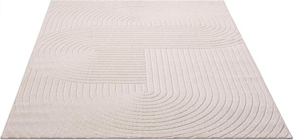 my home Teppich Lorent, rechteckig, Höhe: 5 mm, Kurzflor, Uni Farben, Hoch-Tief-Effekt, Scandi-Look, Outdoor geeignet Bild 1