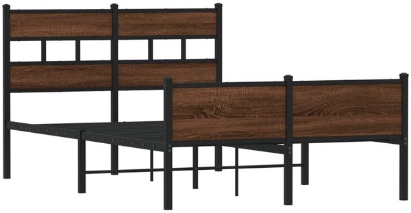 vidaXL Bettgestell ohne Matratze Braun Eiche 120x200 cm Holzwerkstoff 4017342 Bild 3