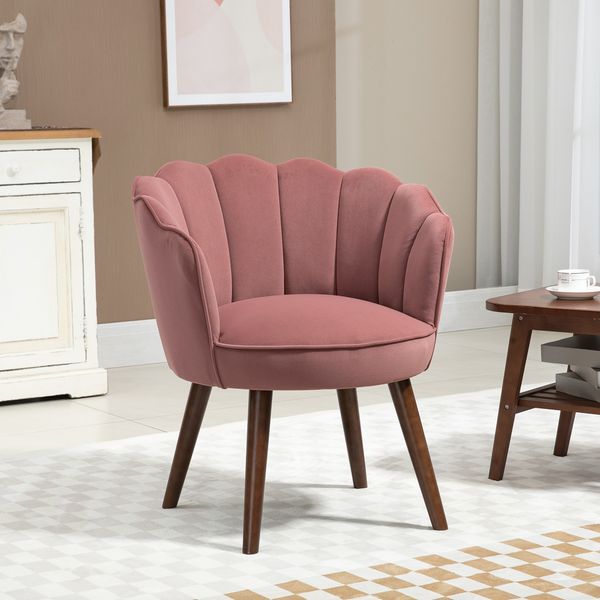 Stuhl 66x66x78,5 cm, gepolstert mit Samt-Touch, rosa