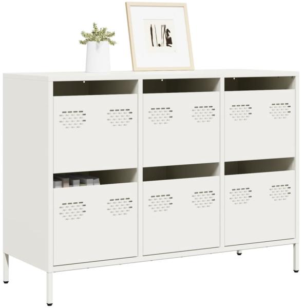 vidaXL Sideboard Weiß 101,5x39x73,5 cm Kaltgewalzter Stahl 851267