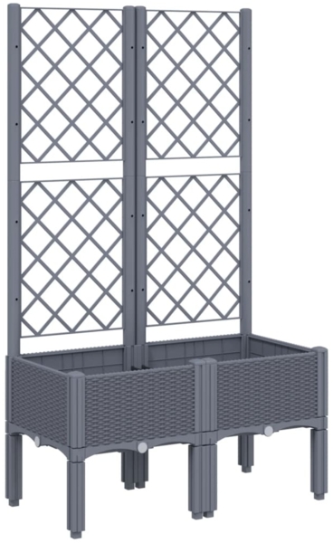 vidaXL Pflanzkübel mit Rankgitter Blaugrau 80x40x142 cm PP 367921
