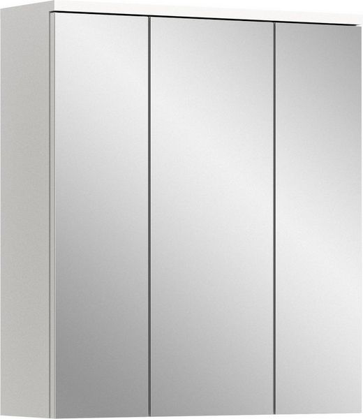 welltime Spiegelschrank CAPRI, Breite 63 cm, 3 Spiegeltüren mit Soft-Close-Funktion, 9 Fächer Badschrank, Schrank, Hängeschrank, Spiegel