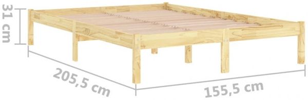 vidaXL Massivholzbett Kiefer 150x200 cm UK King Bild 16