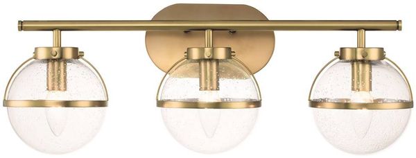 Elstead Lighting Hollis Wandleuchte 3-Light Messing Klarglas E14 IP44