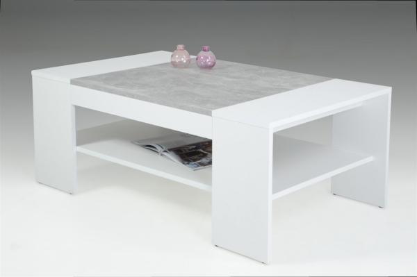 Couchtisch Wohnzimmertisch Beistelltisch VERA 111x67 cm Weiß / Beton