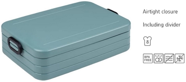 Mepal Take a Break Large – Limited Edition Schwarz / Black Edition – 1500 ml Inhalt – Lunchbox mit Trennwand – ideal für Mealprep – spülmaschinenfest, Polypropyleen